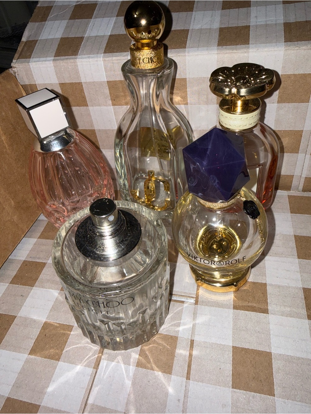 Luxury Empty Perfume Bottle Lot 5 Jimmy Choo Coach Viktor & Rolf Decor crafts - Picture 3 of 9